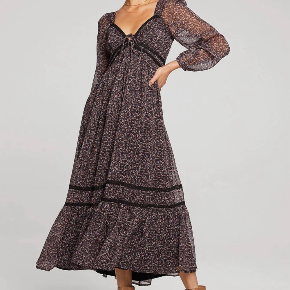 Saltwater LUXE Black Floral Long Sleeve Dress